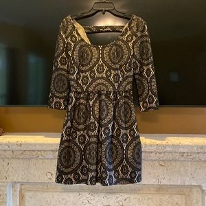 Black lace with tan lining dress